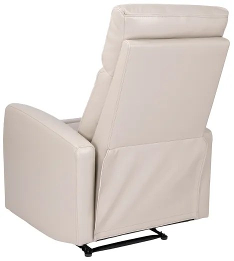 Poltrona relax manuale reclinabile in ecopelle BEIGE