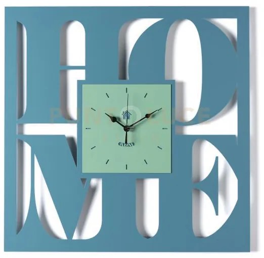 Orologio da parete di design home blu oltremare/verde acqua in ferr...