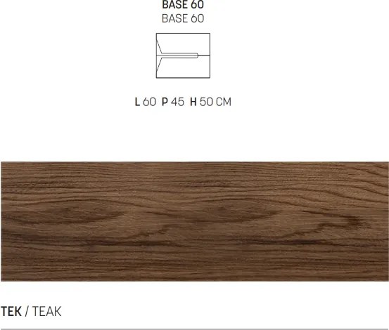 Mobile bagno 60 cm sospeso HAITI finitura Tek