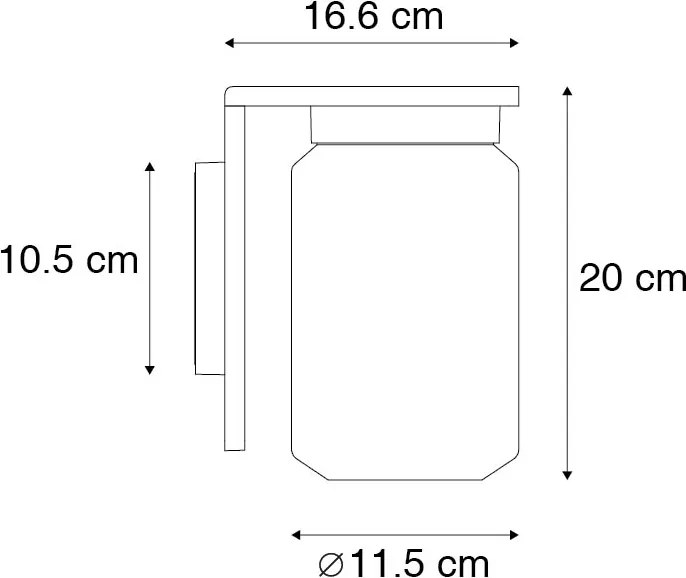 Applique da parete moderna nera IP54 - Marshall