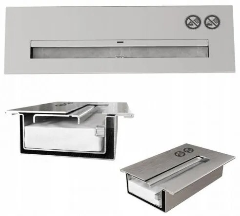 Camino a bioetanolo incasso DELTA 40x60 cm 2kW nero