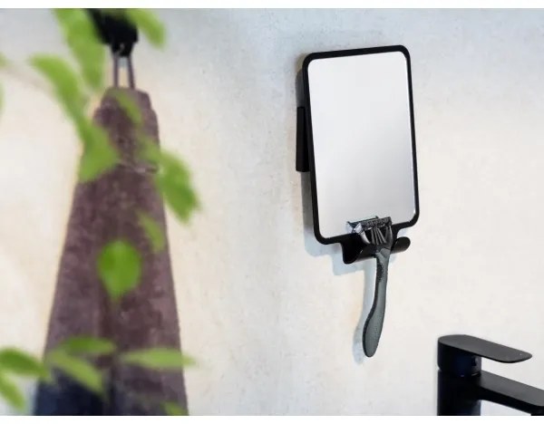 WENKO 71449800 - Specchio VACUUM-LOC QUADRO ED 14x19,5 cm nero