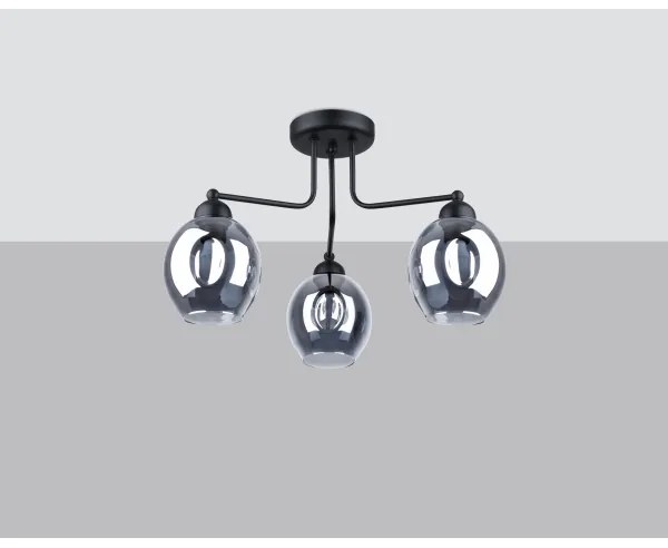 Sollux SL.1144 - Lampadario a stelo FILLAN 3xE27/60W/230V nero