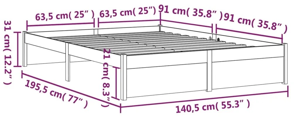 Giroletto Bianco in Legno Massello 135x190 cm Double