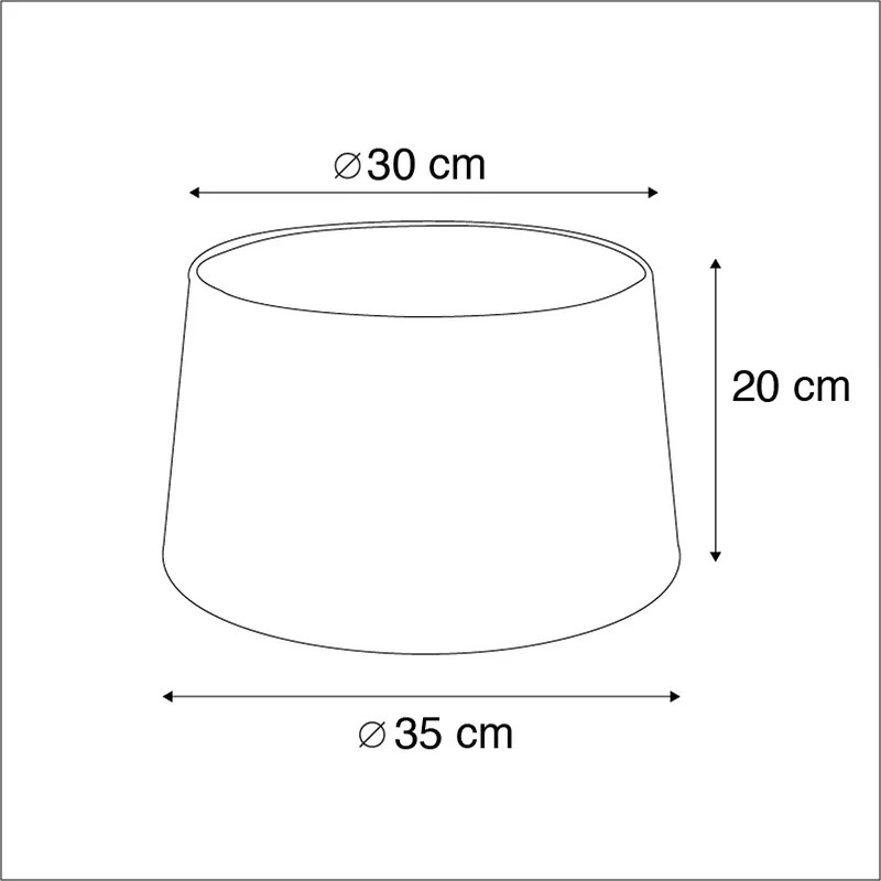 Paralume in cotone nero 35/30/20 con interno dorato