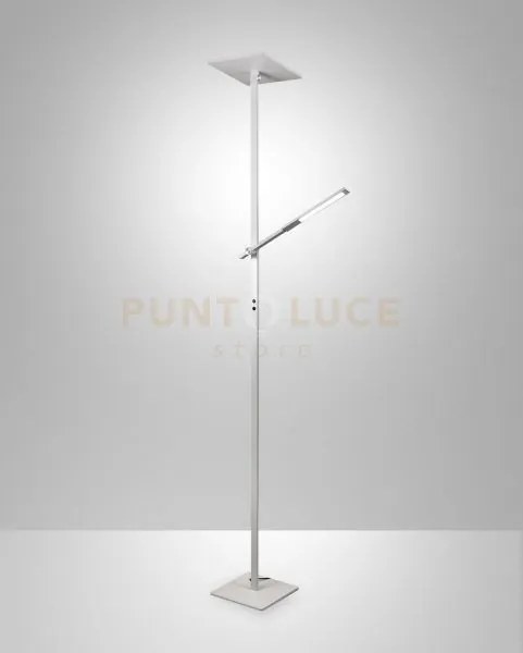 Ideal lampada da terra in alluminio bianco 2 luci a led 3000k - 40w...