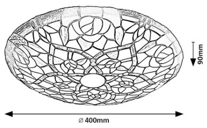 Brilagi - Lampada da soffitto in stile Tiffany GARLAN 2xE27/60W/230V