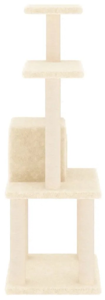 Albero per gatti con tiragraffi in sisal crema 105 cm
