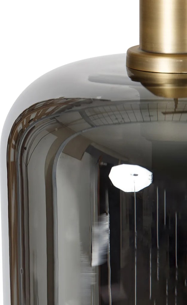 Lampada a sospensione nera con vetro oro e fumé incl. 4 PUCC - Zuzanna