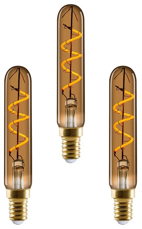 e3light - 3-pack Lampadina LED 2W (80lm) Dimmerabile T19 Golden E14