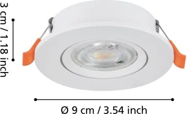 Eglo 902261 - Faretto da incasso LED BARRANCO LED/4,8W/230V bianco