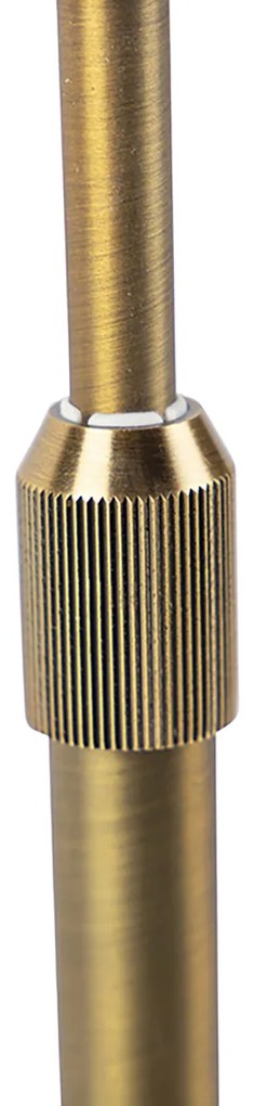 Lampada da tavolo bronzo con paralume ovale in velluto motivo a foglie 35cm - Parte