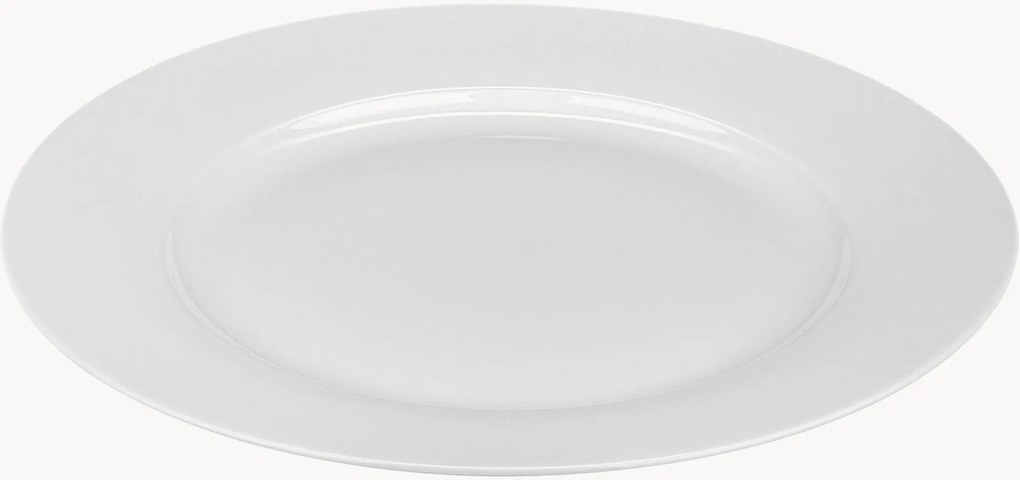 Set di 4 piatti piani in porcellana Basic