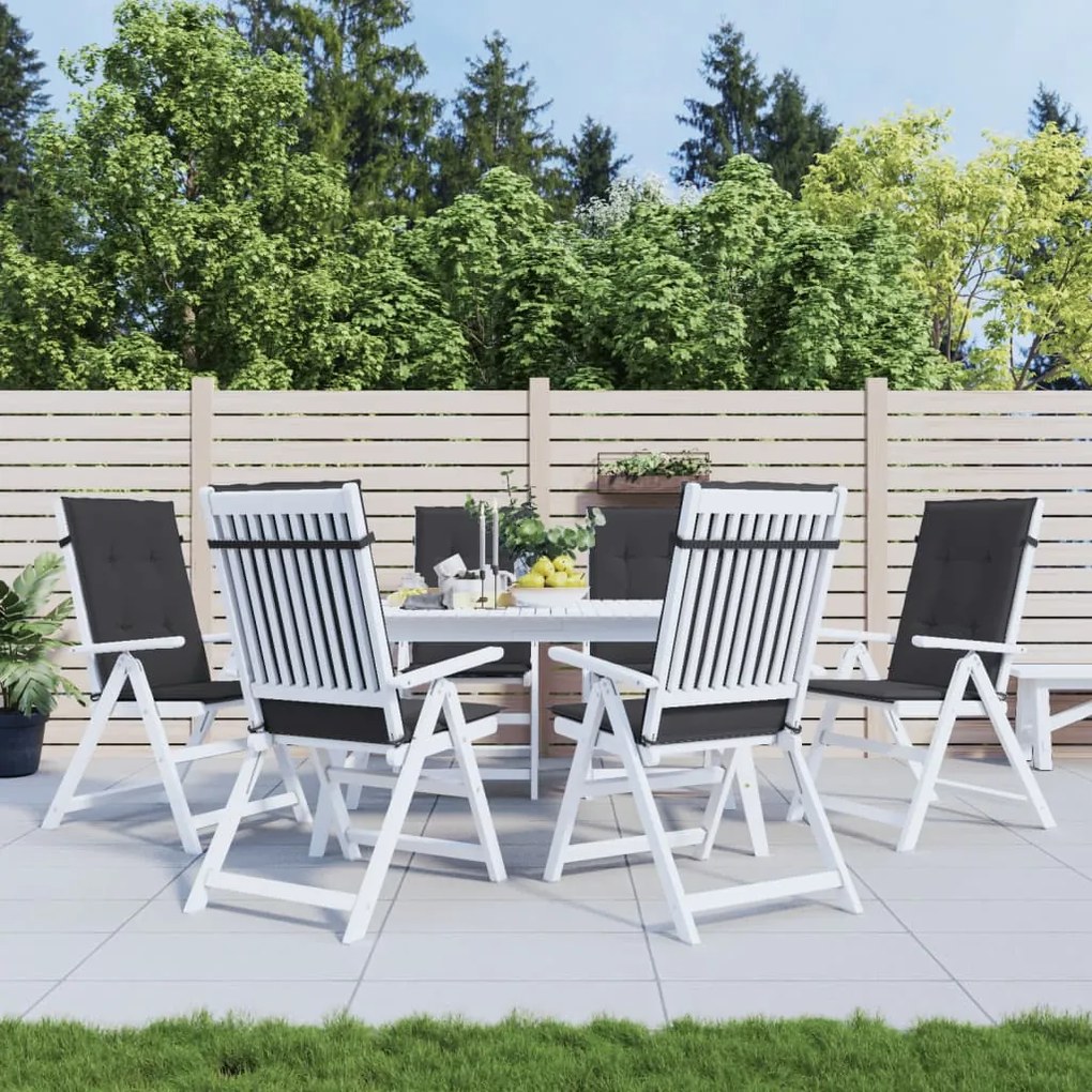 Cuscini Per Sedie 6 Pz Neri 120x50x3 Cm İn Tessuto /