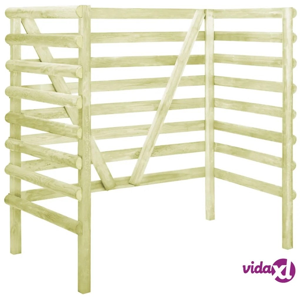 vidaXL Copribidone Doppio 140x80x150 cm in Pino Impregnato Verde