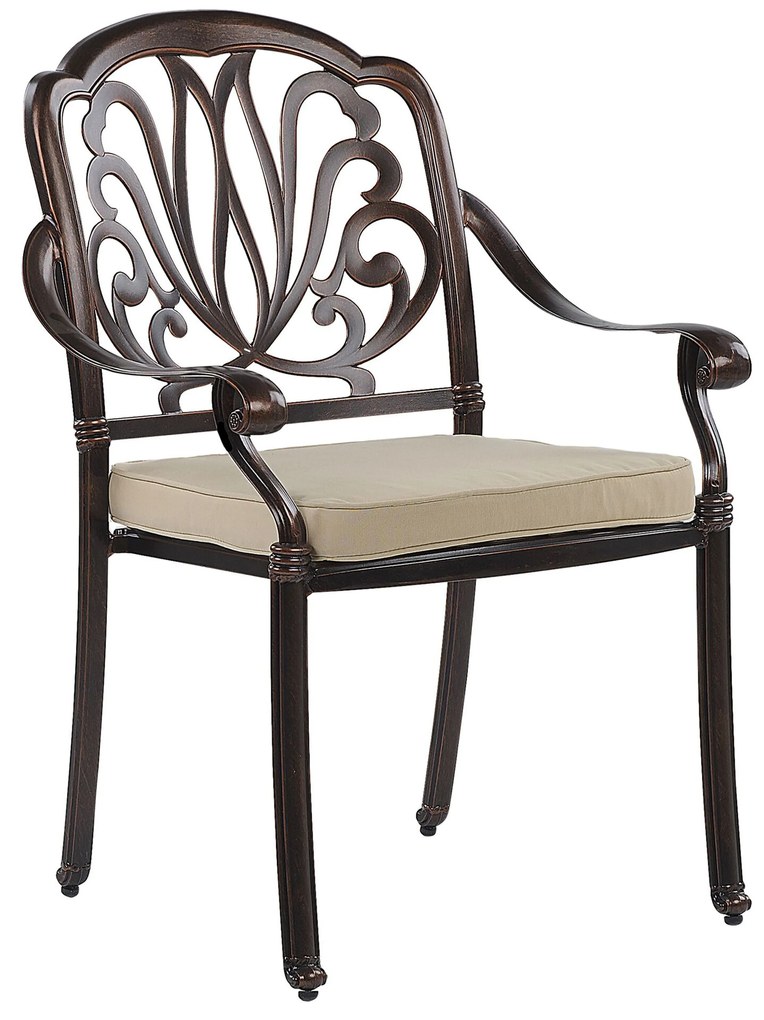 Set di 4 sedie da giardino alluminio marrone scuro ANCONA Beliani