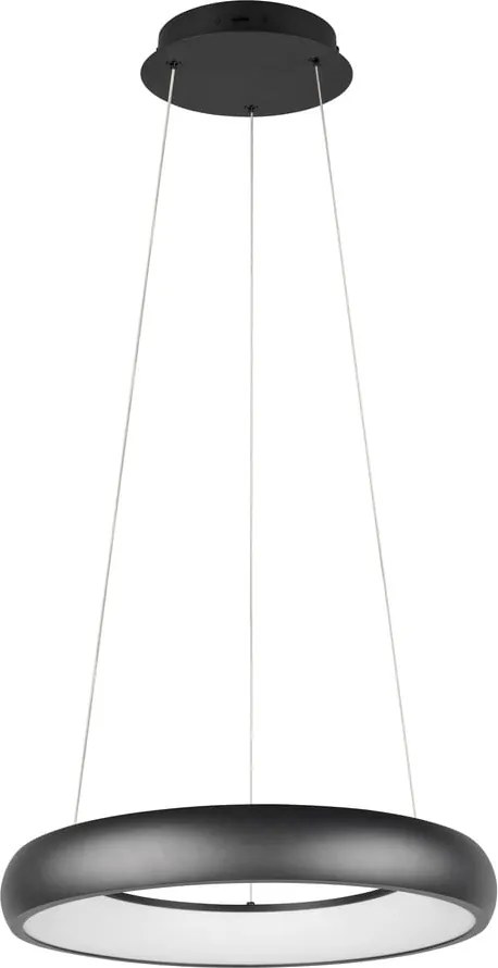 Lampadario nero opaco a LED dimmerabile con paralume in metallo ø 46 cm Cardona - Trio