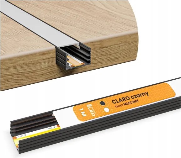 Profilo da incasso per strisce LED 1 m nero/bianco
