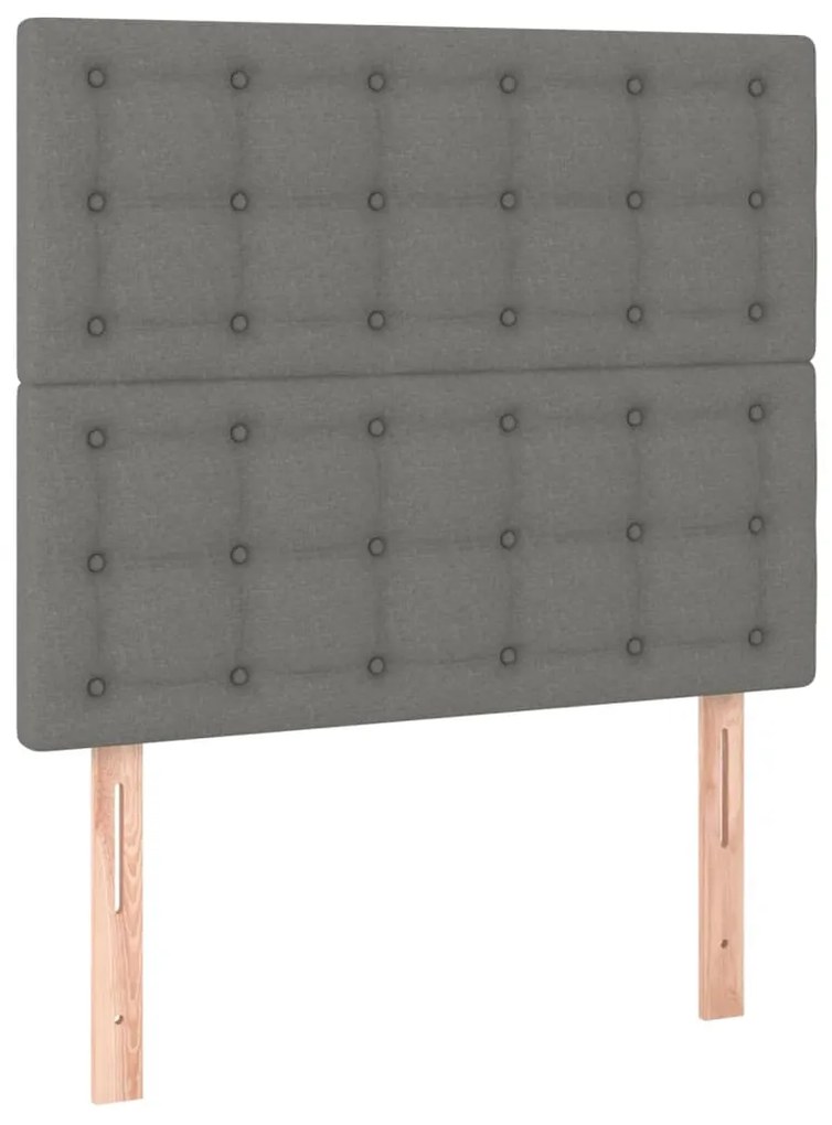 Giroletto a molle con materasso grigio scuro 90x200 cm tessuto