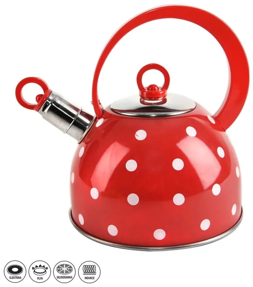 Teiera in acciaio inox con fischietto incernierato Karin, 1,8 l - Orion