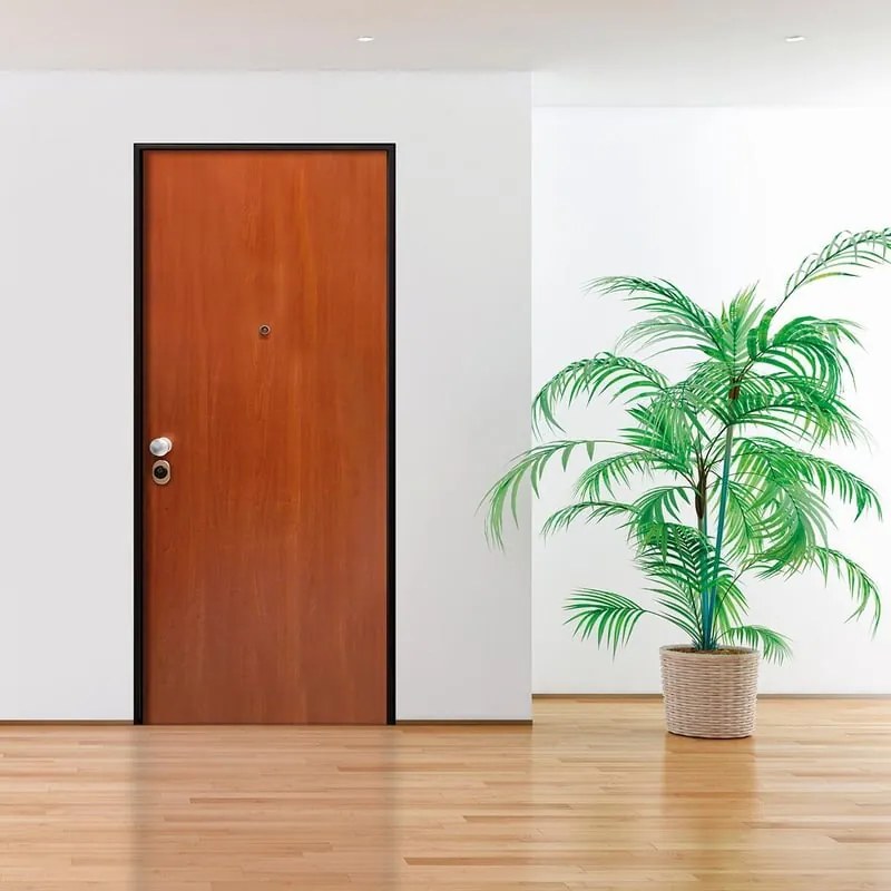 Porta blindata MASTER Tough L 80 x H 210 cm in melaminico noce, apertura spingere a destra, falso telaio incluso