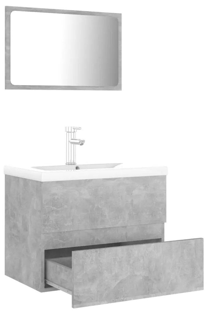 Set mobili da bagno grigio cemento in truciolato