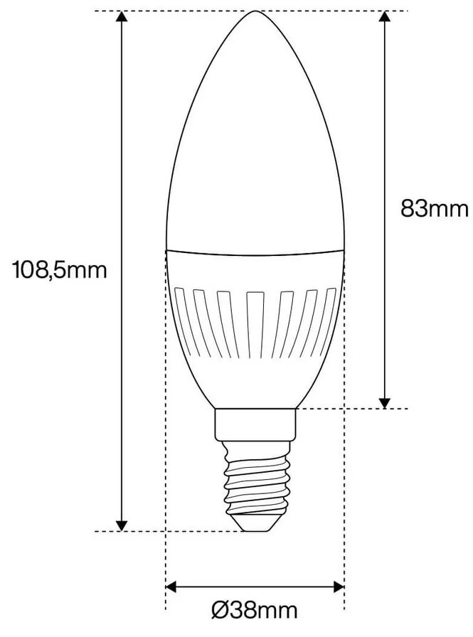 Lampadina Candela 9W Ceramic No Flickering Colore Bianco Caldo 2.700K
