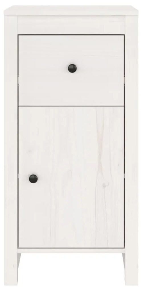 Credenza bianca 40x35x80 cm in legno massello di pino