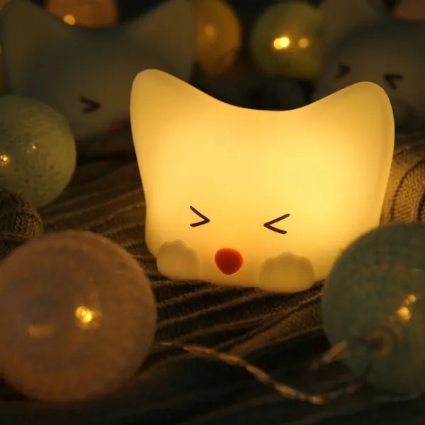 MegaLight - Lampada touch per bambini a LED RGB dimmerabile e ricaricabile CATTY CAT LED/5V