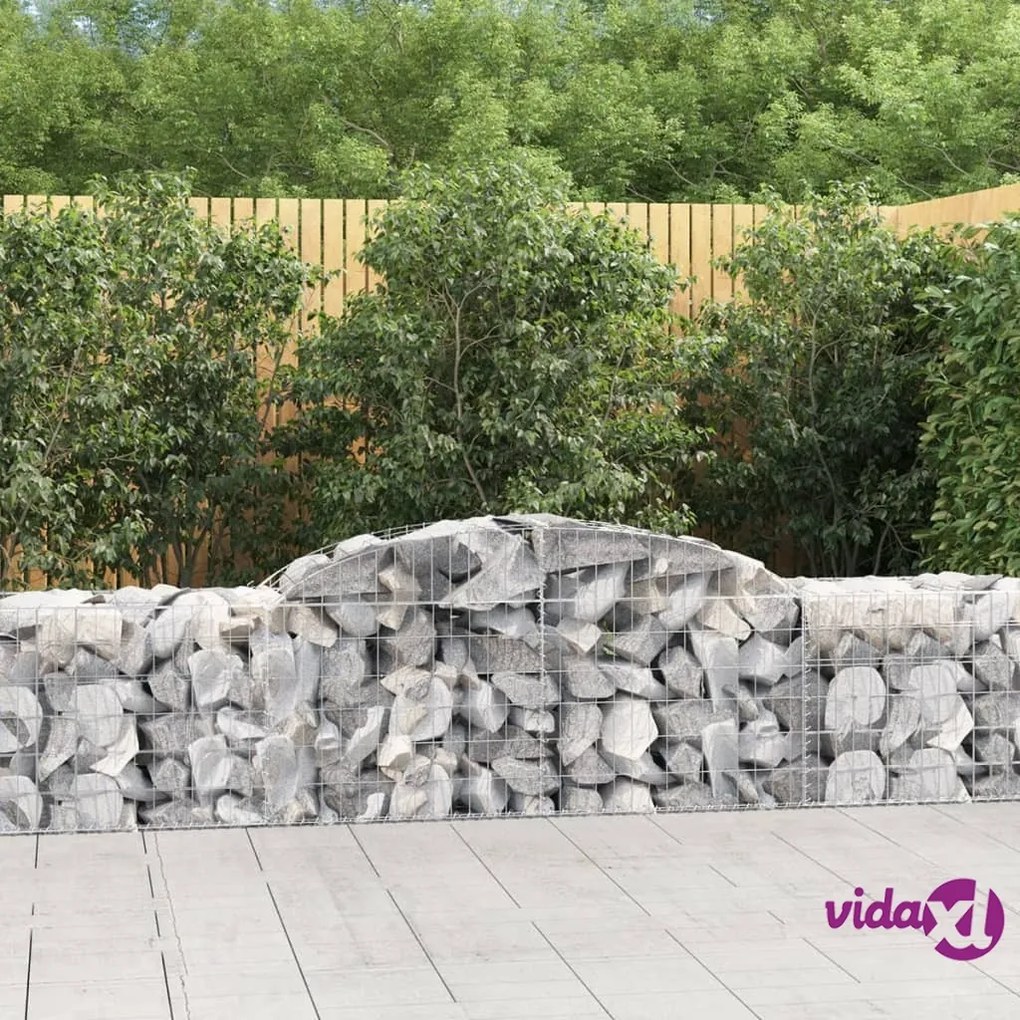 vidaXL Cesti Gabbioni ad Arco 6 pz 300x50x60/80 cm Ferro Zincato