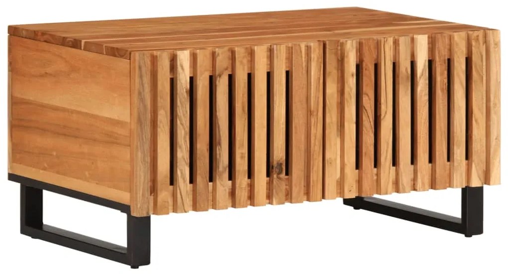 Tavolino Da Salotto 80x51x40 Cm İn Legno Massello Di Acacia /