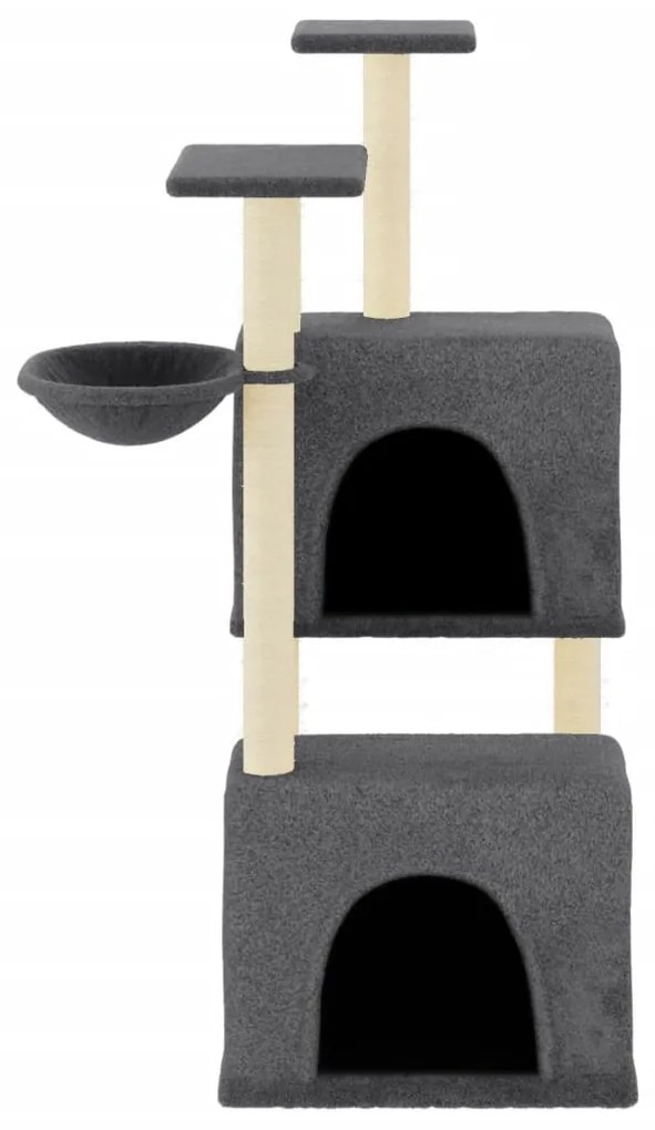 Albero per gatti con tiragraffi in sisal grigio scuro 122 cm