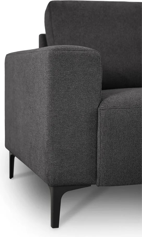 Divano angolare color antracite (con penisola a destra/con chaise lounge) con rivestimento in ciniglia Fabian – Scandic