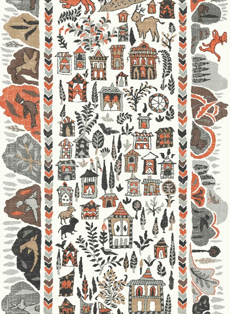 Lewis & Wood Carta da parati Ravi Ribbon - Satsuma Soot
