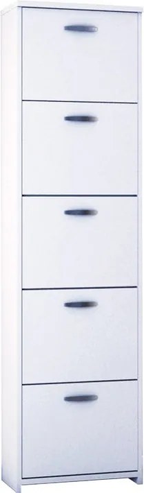 Scarpiera Salvaspazio 5 ante apertura a ribalta, doppia profondità L 50 x H 182 x P 25 cm 20 paia, bianco