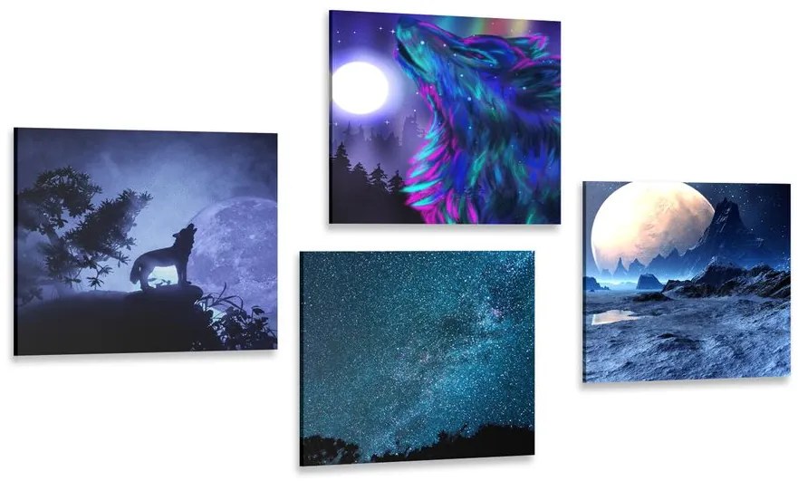 Set di quadri – Lupo misterioso