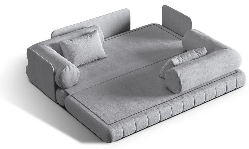 Divano grigio chiaro allungabile con rivestimento in bouclé 206 cm Kemi – Cosmopolitan Design