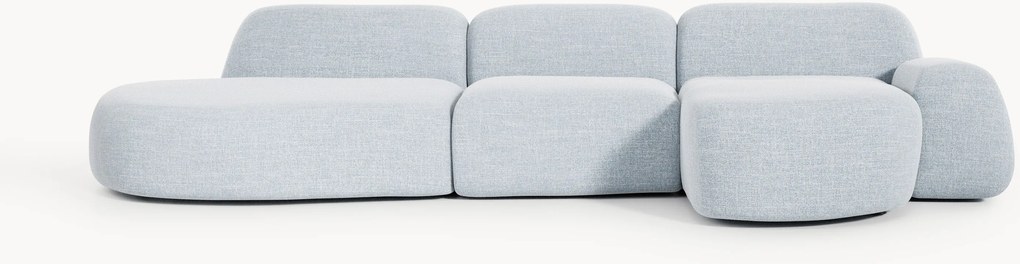 Divano angolare componibile 4 posti in bouclé con chaise longue Wolke