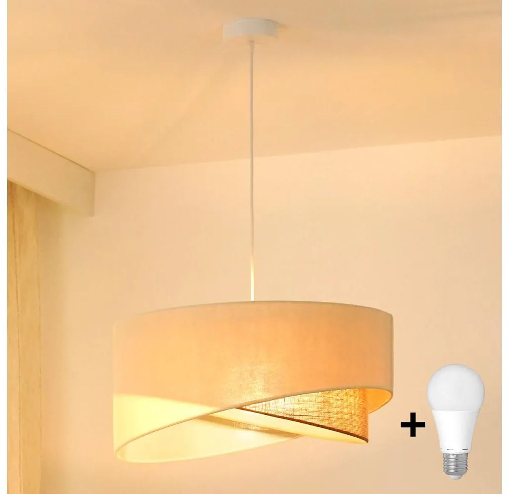 Brilagi - Lampadario LED a sospensione con filo LYRA 1xE27/15W/230V color crema/beige