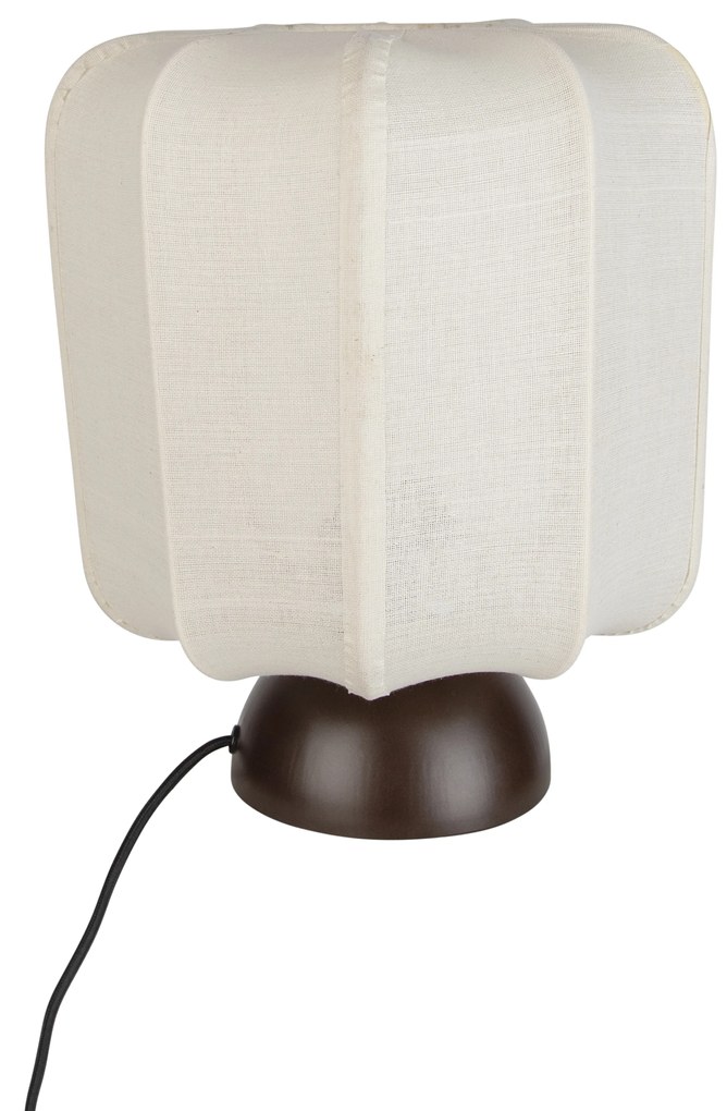 Lampada da tavolo Japandi bronzo scuro con paralume beige - Nori