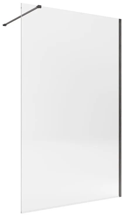 Walk-in single L 120 x H 200 cm, vetro 8 mm nero