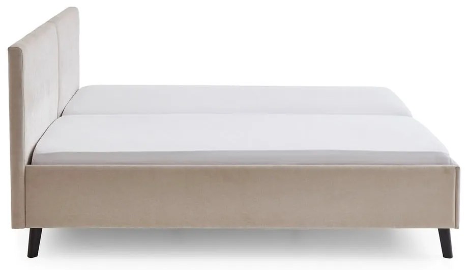 Letto matrimoniale imbottito beige con rete inclusa 180x200 cm Piano – Meise Möbel