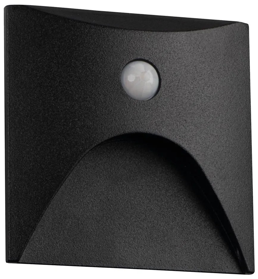 Kanlux 39130 - Lampada LED per gradini con sensore EXIN 2,5W/230V 3000K IP65 nero, quadrata