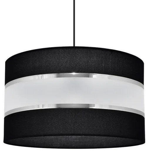 Lampadario a sospensione con filo HELEN 1xE27/15W/230V diametro 35 cm nero/argento
