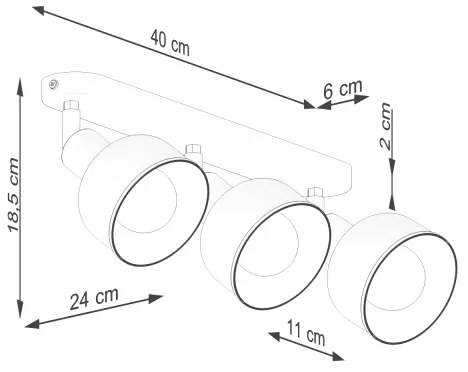 Sollux SL.1315 - Faretto ELBA 3xE27/15W/230V bianco