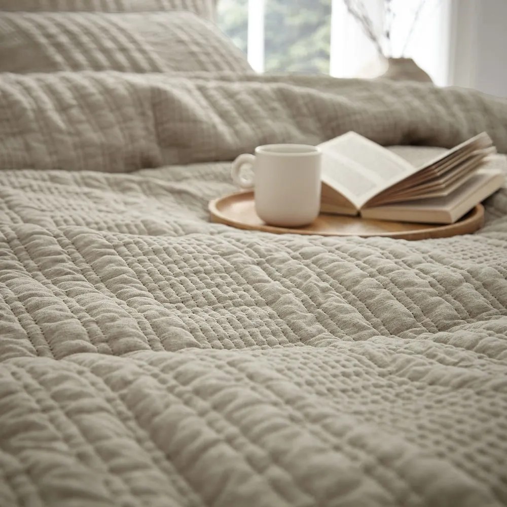 Set copripiumino e federa beige per letto matrimoniale e per letto esteso 230x220 cm Tamba Stripe – Pineapple Elephant