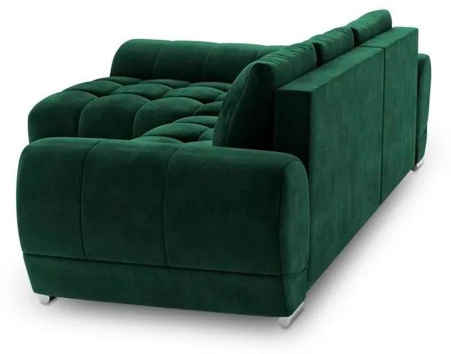 Divano letto angolare verde chiaro con rivestimento in velluto, angolo sinistro Nuage - Windsor &amp; Co Sofas