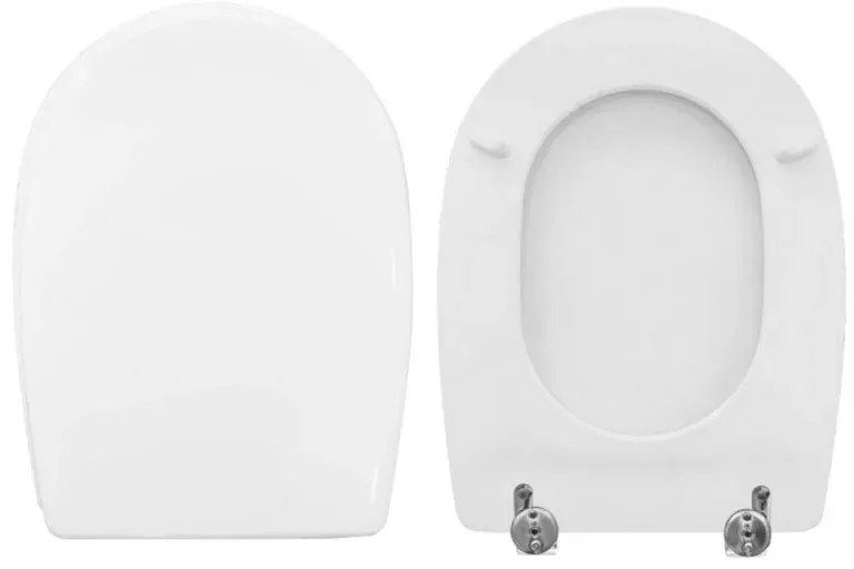 Sedile wc dedicato Cesame Aretusa in legno rivestito bianco con cerniere