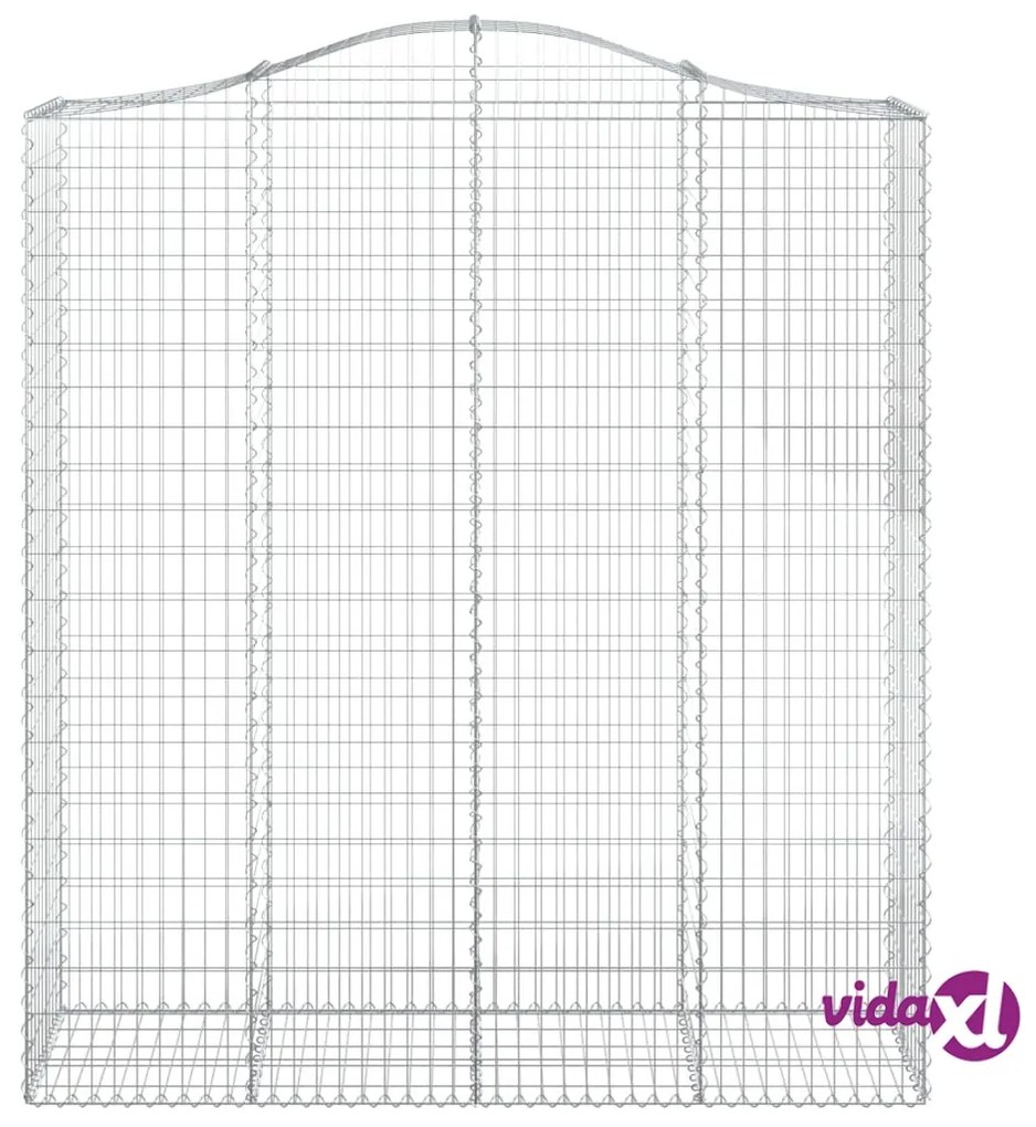 vidaXL Cesto Gabbione ad Arco 200x50x220/240 cm Ferro Zincato