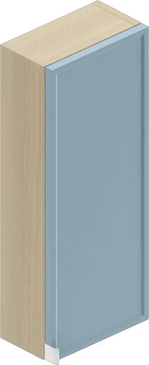 Pensile bagno Quadra rovere natura/cielo opaco in vetro, 1 anta apertura da destra e sinistra P 16 x L 30 x H 75 cm
